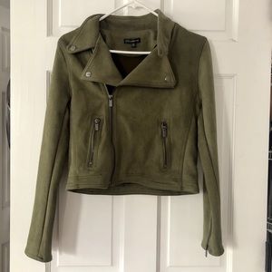 Shinestar olive green moto jacket